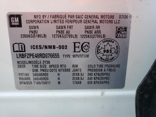 LRBFZPE48RD076655 - 2024 BUICK ENVISION ESSENCE Սպիտակ լուսանկար 14