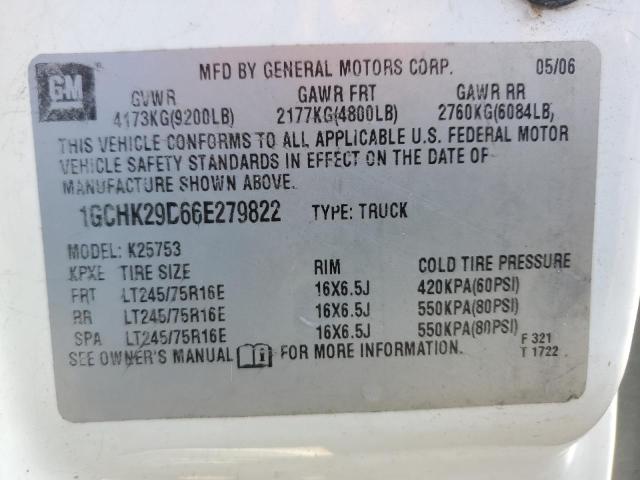 1GCHK29D66E279822 - 2006 CHEVROLET SILVERADO K2500 HEAVY DUTY WHITE photo 12