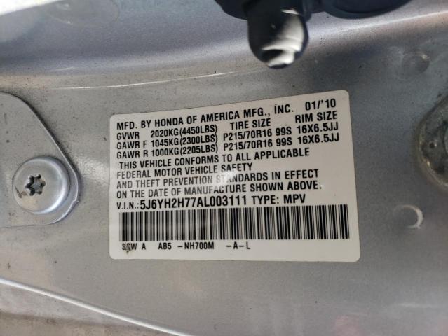 5J6YH2H77AL003111 - 2010 HONDA ELEMENT EX Gümüş foto 13