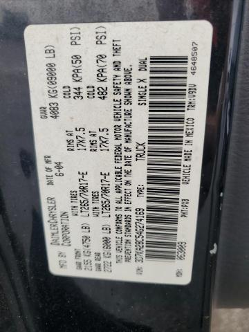 3D7KA28C54G274169 - 2004 DODGE RAM 2500 ST Schwarz Foto 12