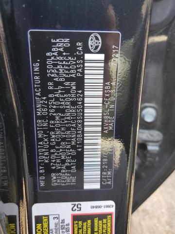 4T1DBADK8SU504624 - 2025 TOYOTA CAMRY XSE Noir photo 12