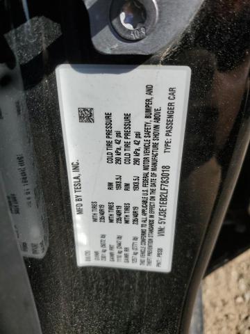 5YJ3E1EB2LF783018 - 2020 TESLA MODEL 3 Черный фото 12