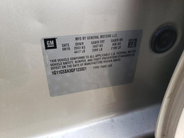 1G11C5SA3GF123001 - 2016 CHEVROLET MALIBU LIM LT 米色 照片 12