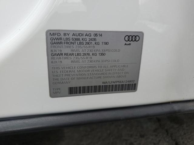 WA1LFAFP5EA124802 - 2014 AUDI Q5 PREMIUM PLUS WHITE photo 12