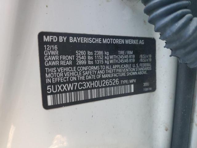 5UXXW7C3XH0U26526 - 2017 BMW X4 XDRIVEM40I WHITE photo 13