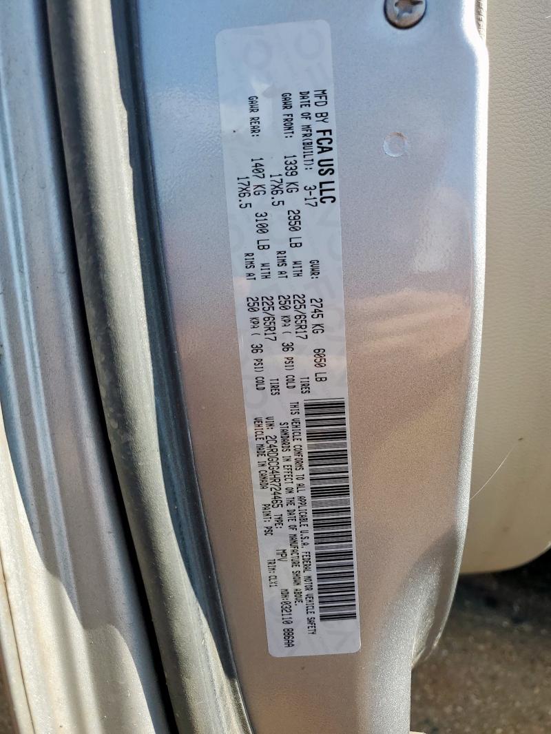 2C4RDGCG4HR724465 - 2017 DODGE GRAND CARAVAN SXT 银色 照片 13