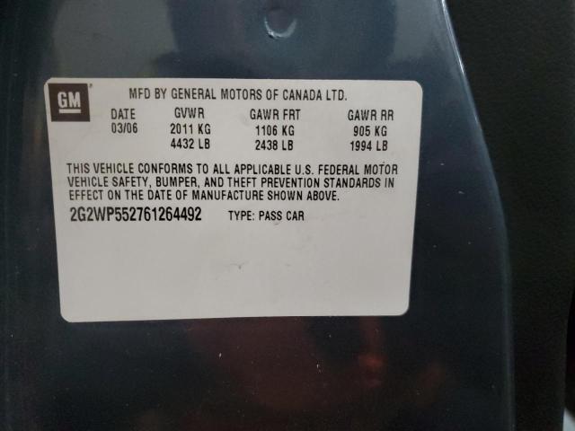 2G2WP552761264492 - 2006 PONTIAC GRAND PRIX 青色 照片 12