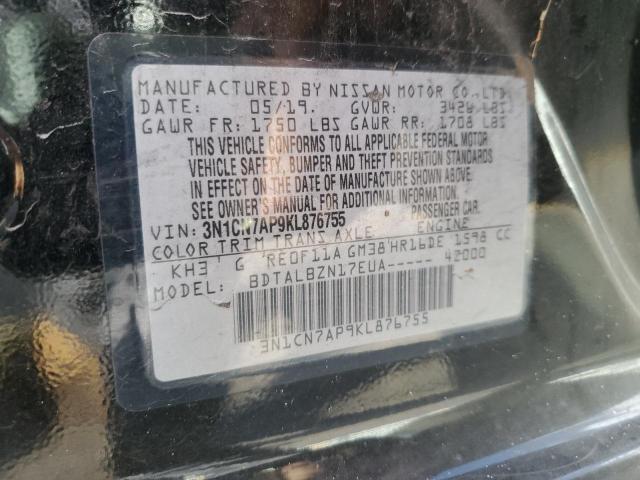 3N1CN7AP9KL876755 - 2019 NISSAN VERSA S 黑色 照片 13