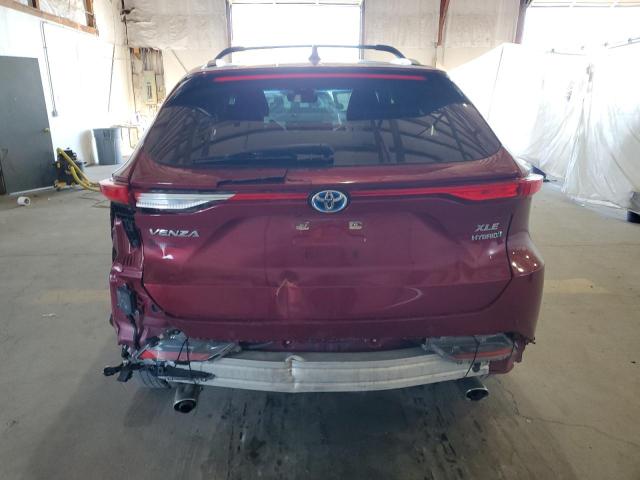 JTEAAAAH0NJ112077 - 2022 TOYOTA VENZA LE Bordeaux Foto 6