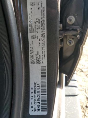 1C6SRFFTXMN556013 - 2021 RAM 1500 BIG HORN/LONE STAR GRAY photo 12