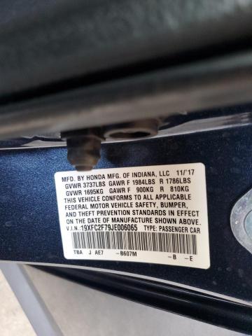 19XFC2F79JE006065 - 2018 HONDA CIVIC EX Mavi foto 12