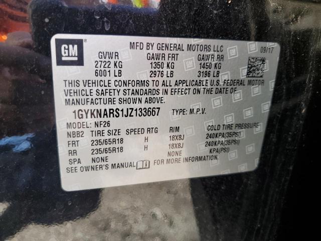 1GYKNARS1JZ133667 - 2018 CADILLAC XT5 黑色 照片 13