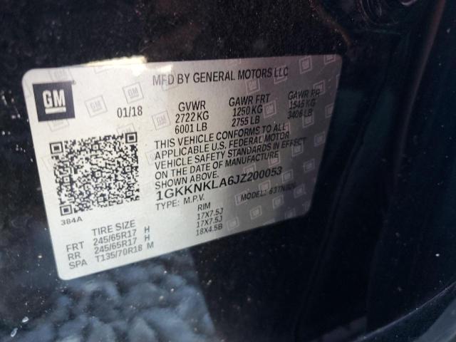 1GKKNKLA6JZ200053 - 2018 GMC ACADIA SLE შავი ფოტო 13