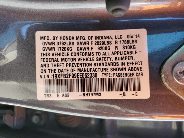 19XFB2F99EE052330 - 2014 HONDA CIVIC EXL Grau Foto 12