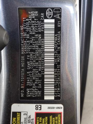 2T1BU4EE8BC566683 - 2011 TOYOTA COROLLA BASE Сұр фото 13