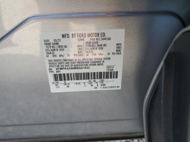 2FMPK4J96MBA01022 - 2021 FORD EDGE SEL Күміс фото 13