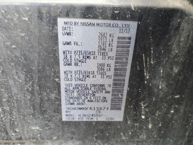 5N1AR2MMXDC615674 - 2013 NISSAN PATHFINDER S Szary zdjęcie 13