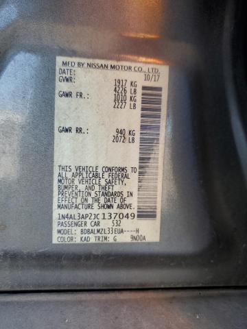 1N4AL3AP2JC137049 - 2018 NISSAN ALTIMA 2.5 GRAY photo 13