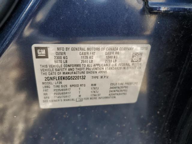 2GNFLEEK6G6220132 - 2016 CHEVROLET EQUINOX LS 蓝色 照片 14