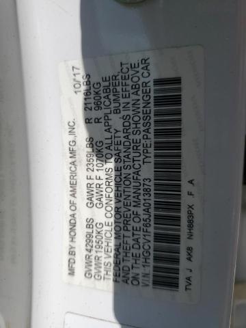 1HGCV1F65JA013873 - 2018 HONDA ACCORD EXL WHITE photo 12