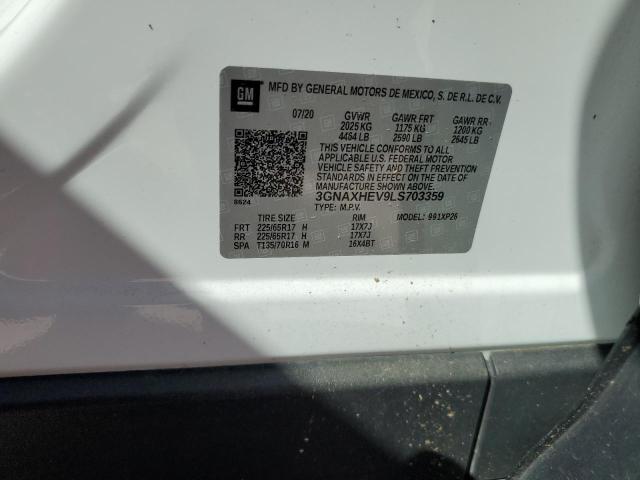 3GNAXHEV9LS703359 - 2020 CHEVROLET EQUINOX LS Ağ foto 13
