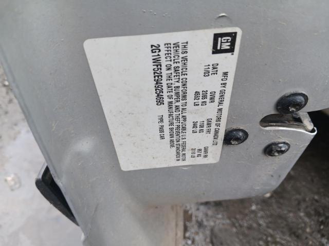 2G1WF52E949254695 - 2004 CHEVROLET IMPALA SILVER photo 12