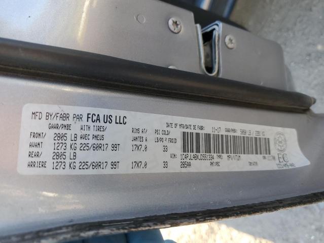 1C4PJLABXJD551334 - 2018 JEEP CHEROKEE SPORT Gris photo 13