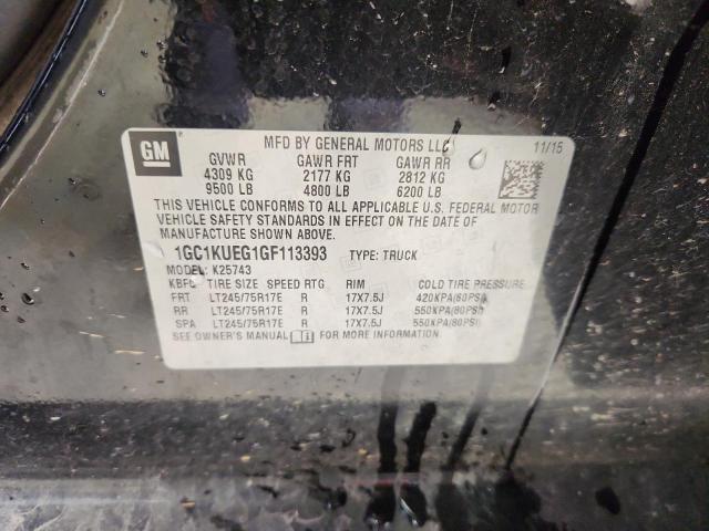 1GC1KUEG1GF113393 - 2016 CHEVROLET SILVERADO K2500 HEAVY DUTY BLACK photo 12