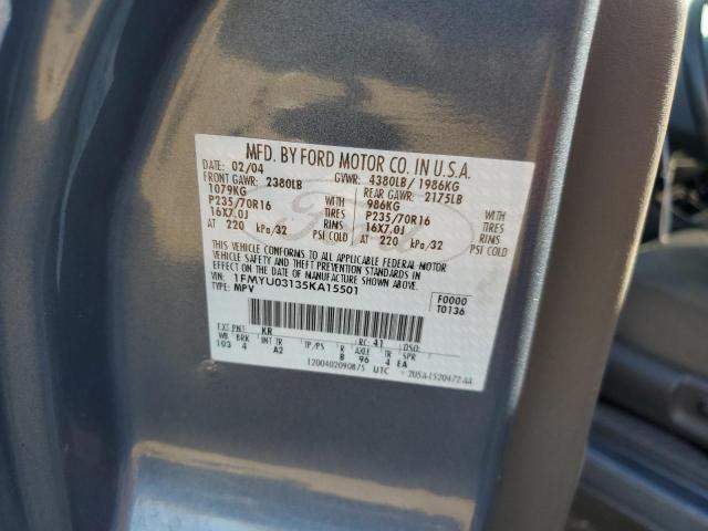 1FMYU03135KA15501 - 2005 FORD ESCAPE XLT BLUE photo 12