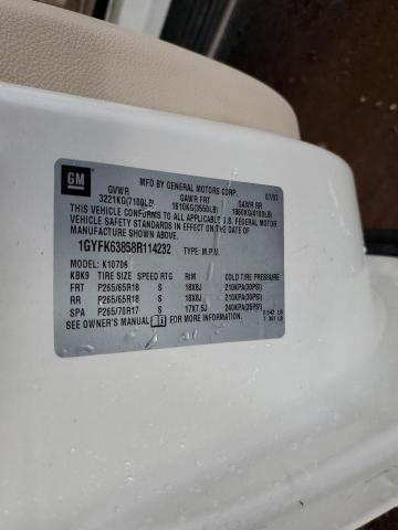 1GYFK63858R114232 - 2008 CADILLAC ESCALADE LUXURY Blanco foto 13