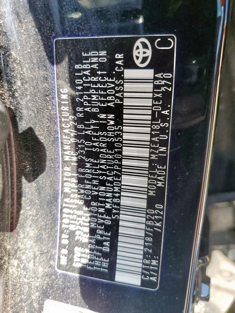 5YFB4MDE7PP010535 - 2023 TOYOTA COROLLA LE Qara foto 12