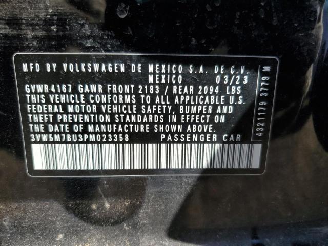 3VW5M7BU3PM023358 - 2023 VOLKSWAGEN JETTA S 黑色 照片 12