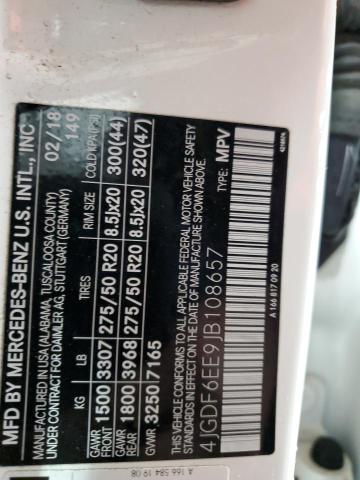 4JGDF6EE9JB108657 - 2018 MERCEDES-BENZ GLS 450 4MATIC WHITE photo 13