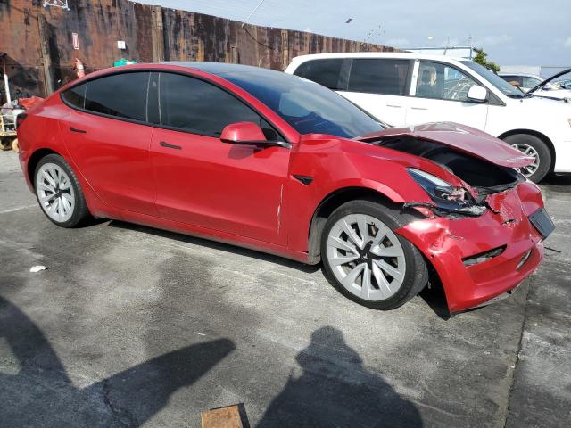 5YJ3E1EA8NF303851 - 2022 TESLA MODEL 3 红色 照片 4