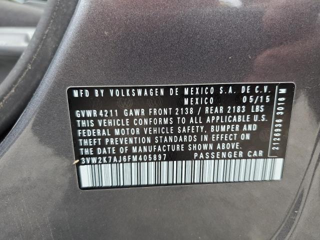 3VW2K7AJ6FM405897 - 2015 VOLKSWAGEN JETTA BASE 灰色 照片 12