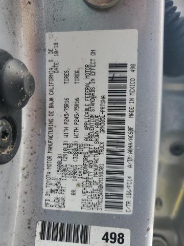 3TMCZ5AN0KM198301 - 2019 TOYOTA TACOMA DOUBLE CAB ვერცხლისფერი ფოტო 12