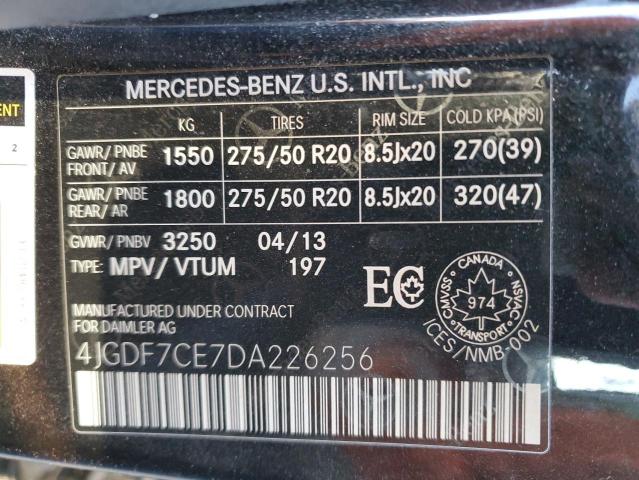 4JGDF7CE7DA226256 - 2013 MERCEDES-BENZ GL 450 4MATIC BLACK photo 13