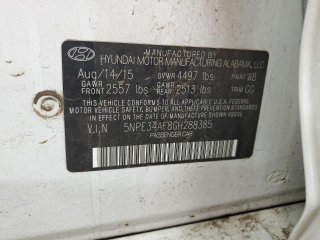 5NPE34AF8GH288385 - 2016 HYUNDAI SONATA SPORT WHITE photo 12