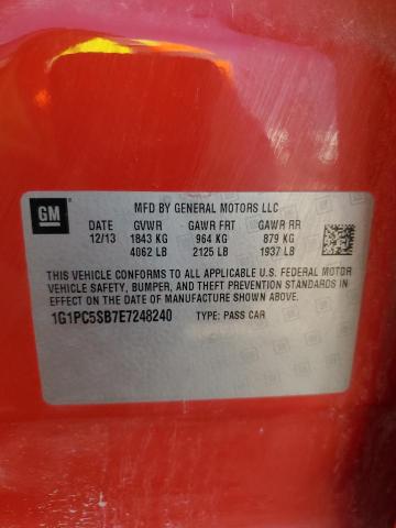 1G1PC5SB7E7248240 - 2014 CHEVROLET CRUZE LT RED photo 12
