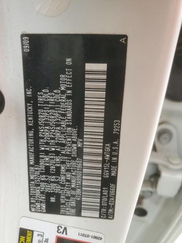 4T3BK11A99U019607 - 2009 TOYOTA VENZA 白色 照片 13