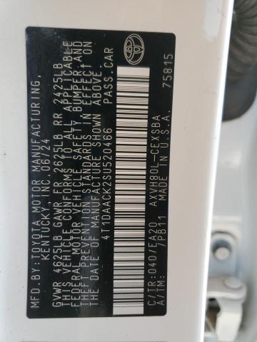 4T1DAACK2SU520466 - 2025 TOYOTA CAMRY XSE WHITE photo 13