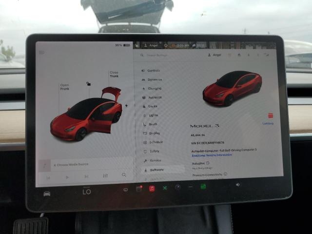 5YJ3E1EA6NF114678 - 2022 TESLA MODEL 3 RED photo 9