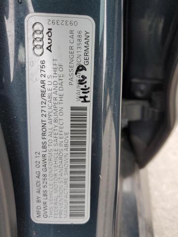 WAUHGAFC3CN135886 - 2012 AUDI A6 PRESTIGE Графитовый фото 12