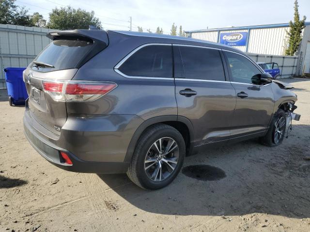 5TDKKRFH1GS123513 - 2016 TOYOTA HIGHLANDER XLE GRAY photo 3