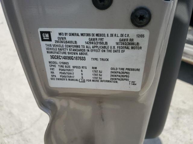 3GCEC14X86G187633 - 2006 CHEVROLET SILVERADO C1500 TAN photo 12