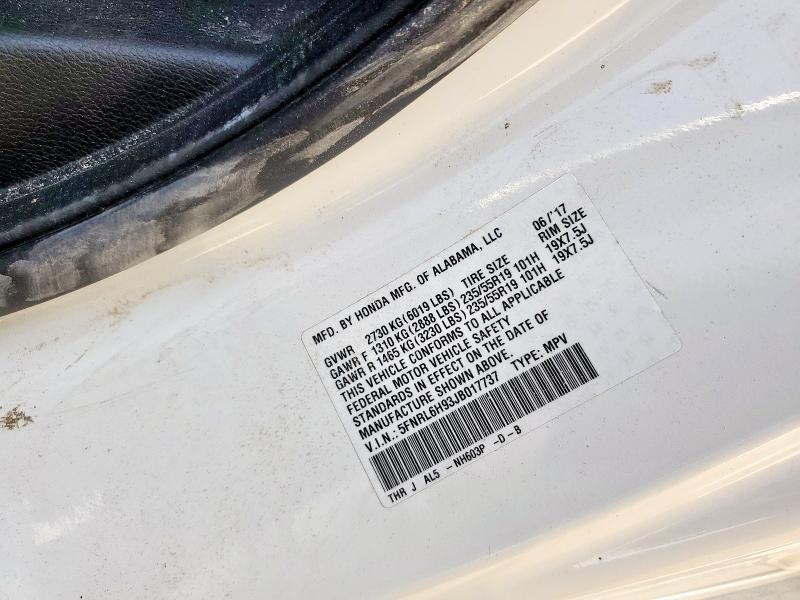 5FNRL6H93JB017737 - 2018 HONDA ODYSSEY ELITE WHITE photo 14