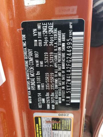 5XYZW4LA2FG244995 - 2015 HYUNDAI SANTA FE S ORANGE photo 13