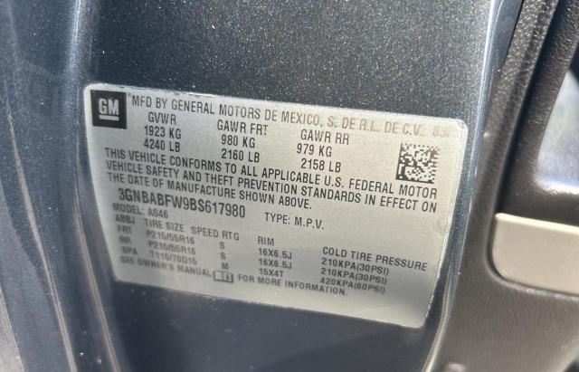 3GNBABFW9BS617980 - 2011 CHEVROLET HHR LT 灰色 照片 10