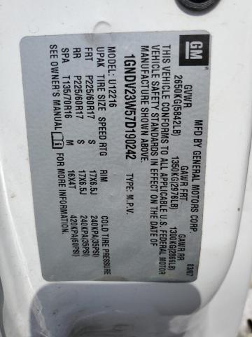 1GNDV23W57D190242 - 2007 CHEVROLET UPLANDER LS თეთრი ფოტო 13