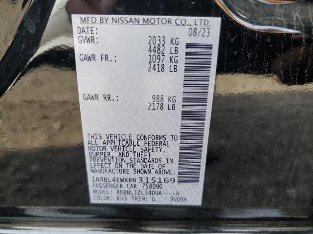 1N4BL4EWXRN315169 - 2024 NISSAN ALTIMA SL BLACK photo 13